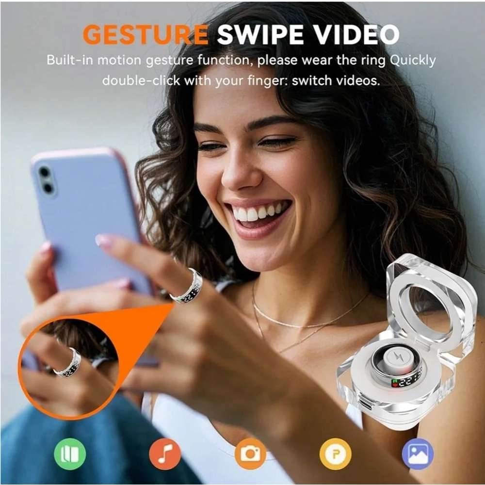 Smart Ring for Women Men,Fitness Tracker Ring,Smart Ring whth Display - Picture 6 of 8